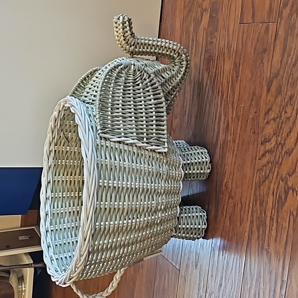 Wicker Elephant Storage Basket